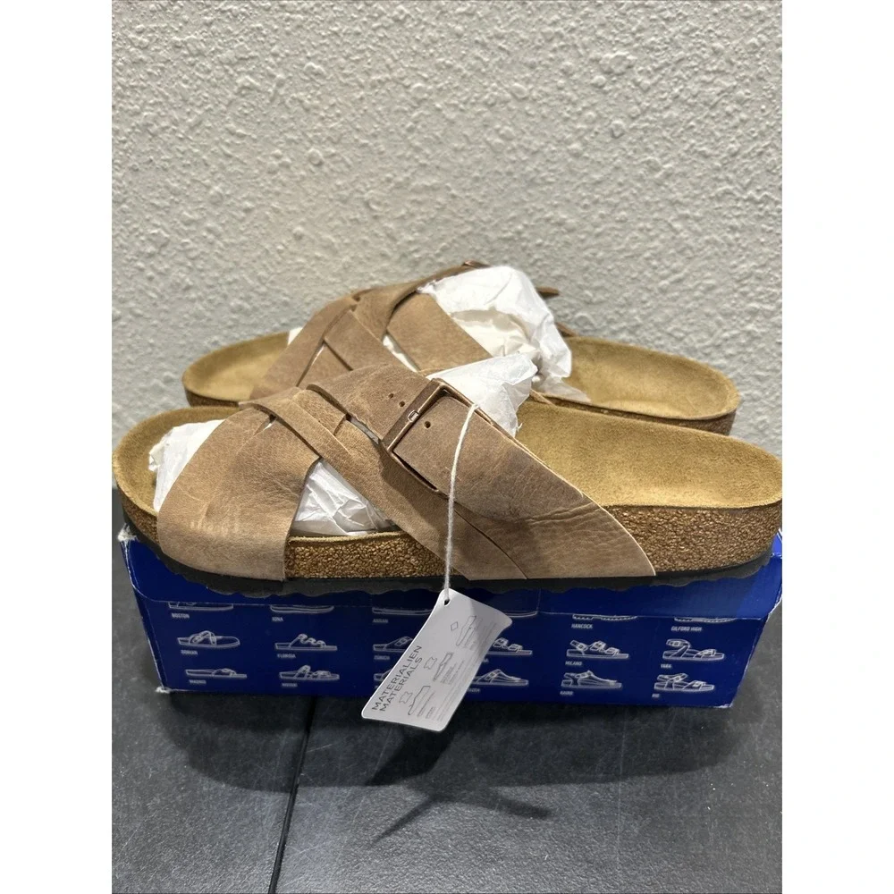 Birkenstock Lugano Nubuck Leather Tobacco EU 45 US M 12 Mens